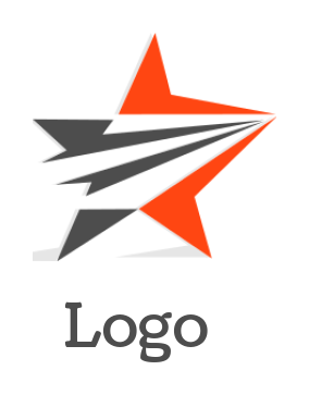 advertising logo abstract star with drop shadow