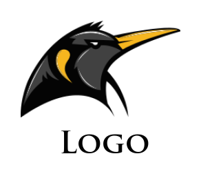 generate a bird logo aggressive penguin head