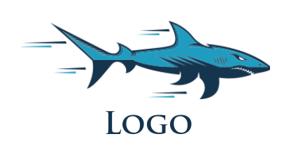 animal logo icon aggressive shark moving fast