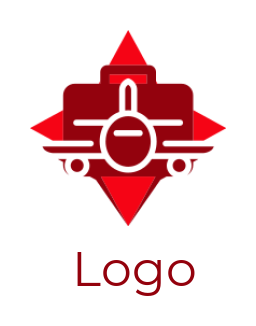 travel logo airplane and briefcase in star shape