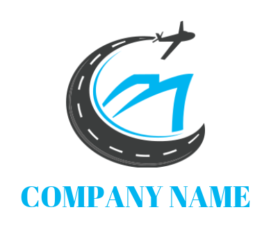 transportation logo airplane create road swoosh