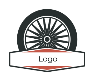 auto logo alloy rims with car tire and ribbon