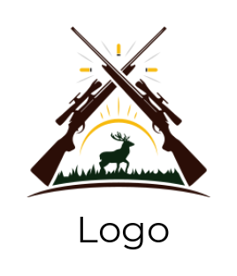 animal logo maker deer with sun and guns
