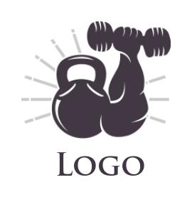 fitness logo kettlebell forming shoulder
