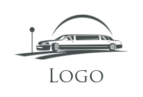 auto logo limousine on road with swoosh