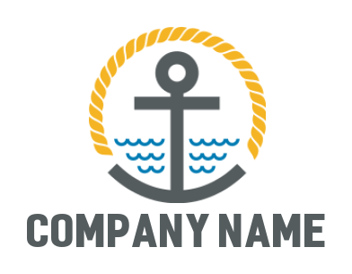 logistics logo icon anchor & river in circle