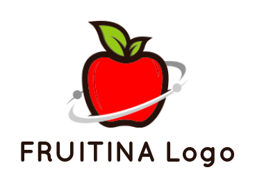 generate a food logo of apple with swoosh