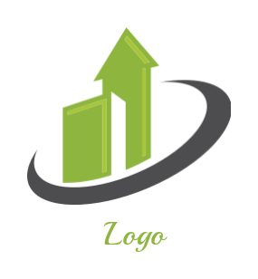 create a marketing logo arrow with a swoosh