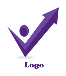 marketing logo arrow with an abstract person