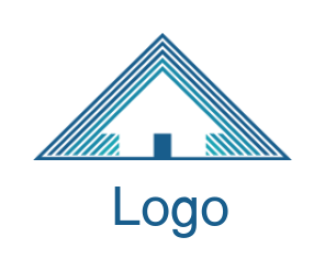 Create a real estate logo of arrow house in triangle 