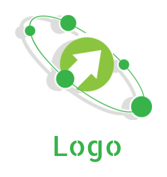 create a logo of a arrow circle with connection 