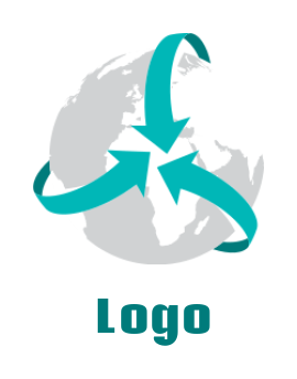 Create a logistics logo arrows around the globe