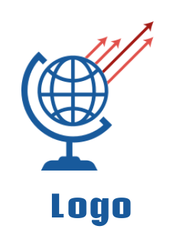 logistics logo template arrows coming from globe