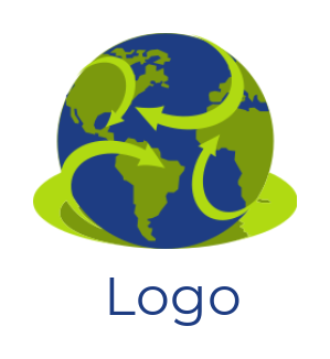 logistics logo symbol arrows on globe