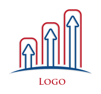 marketing logo arrows inside the financial bars