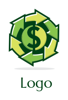 finance logo arrows moving around dollar sign