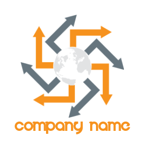 internet logo icon arrows rotating around globe