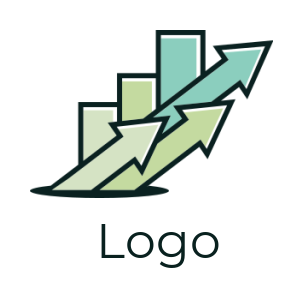 make a marketing logo arrows with marketing bars
