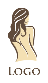 spa logo back of woman with long hair