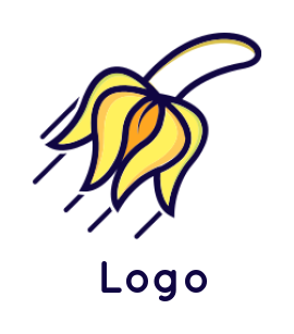 fruit logo banana forming rocket with peels