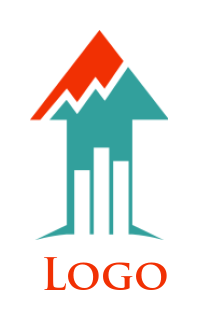investment logo maker bars in up arrow with line graph - logodesign.net