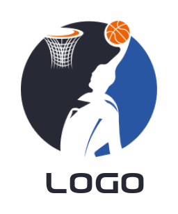 sports logo basketball player shooting hoop