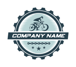 transportation logo badge bicycle inside gear 