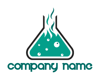 create a medical logo bubbles in chemical flask