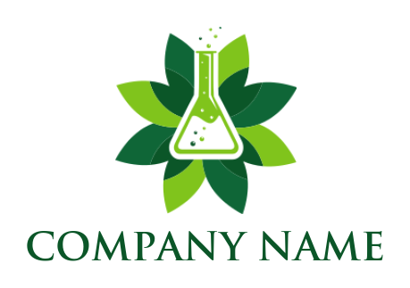 research logo maker bubbling chemical flask in flower - logodesign.net