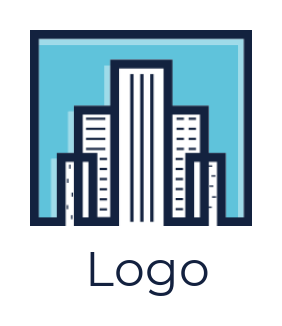 make a real estate logo buildings made of lines - logodesign.net
