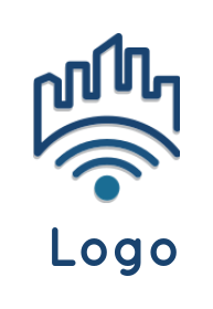 internet logo icon buildings on wifi signals - logodesign.net
