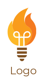 design an advertising logo bulb with hvac fire