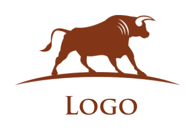 pet logo maker bull with swoosh - logodesign.net