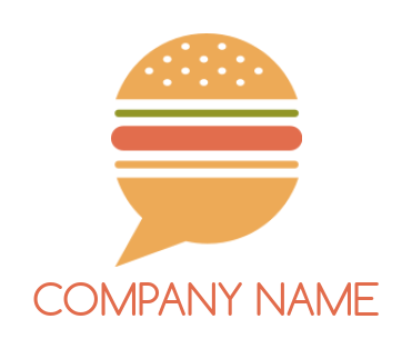 make a food logo burger forming speech bubble 