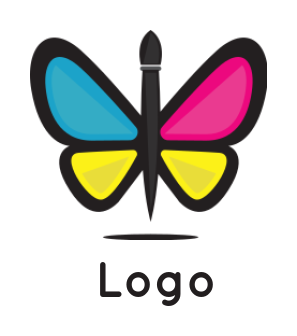 generate a pet logo butterfly with paintbrush
