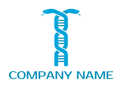 medical logo maker caduceus with DNA  - logodesign.net