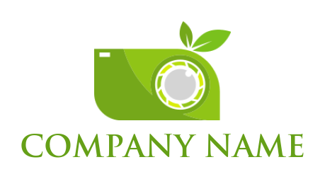 photography logo camera lens in camera leaves