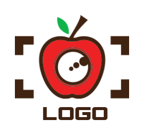 create a photography logo camera lens inside apple - logodesign.net