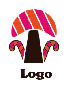 create a food logo candy stick with candy tree