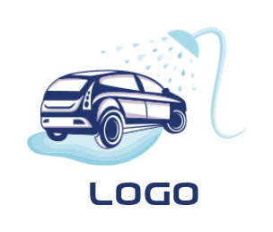 carwash logo template with shower head