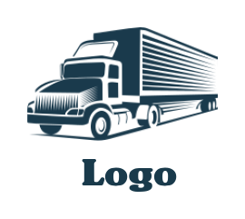 design a logistics logo cargo and trade truck in half shade