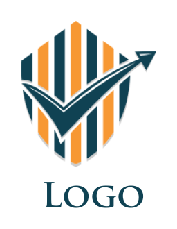 create an insurance logo check mark arrow in shield - logodesign.net