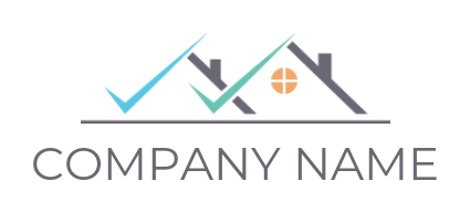 property logo check sign merged with houses