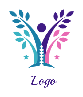 medical logo orthopedic with abstract person