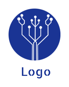 IT logo template circuit wire in circle - logodesign.net