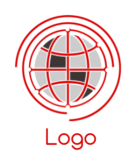IT logo online circular lines forming globe