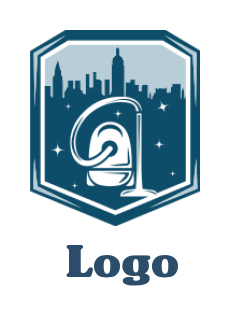 cleaning logo skyline in shield stars & vacuum