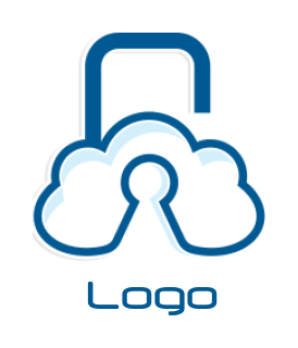 generate a security logo icon of cloud and lock