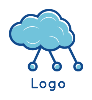 IT logo icon cloud raining circuit wire - logodesign.net