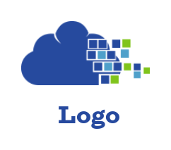 IT logo maker cloud with pixel - logodesign.net